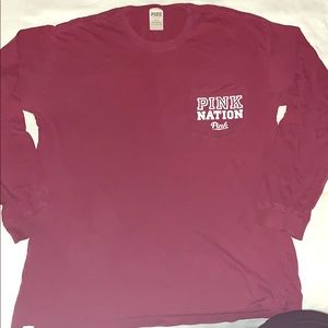 PINK campus tee long sleeve.